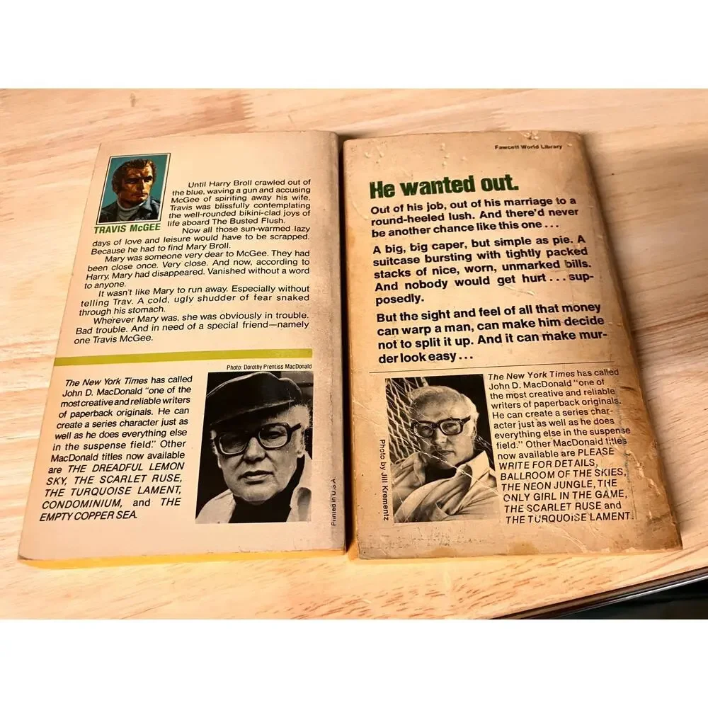 John D MacDonald Paperback Books Lot of (2)‎ Vintage Tan Touch 1970s